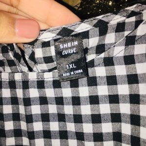 SHEIN Black & White Checkered Babydoll Dress | SIZE 1X